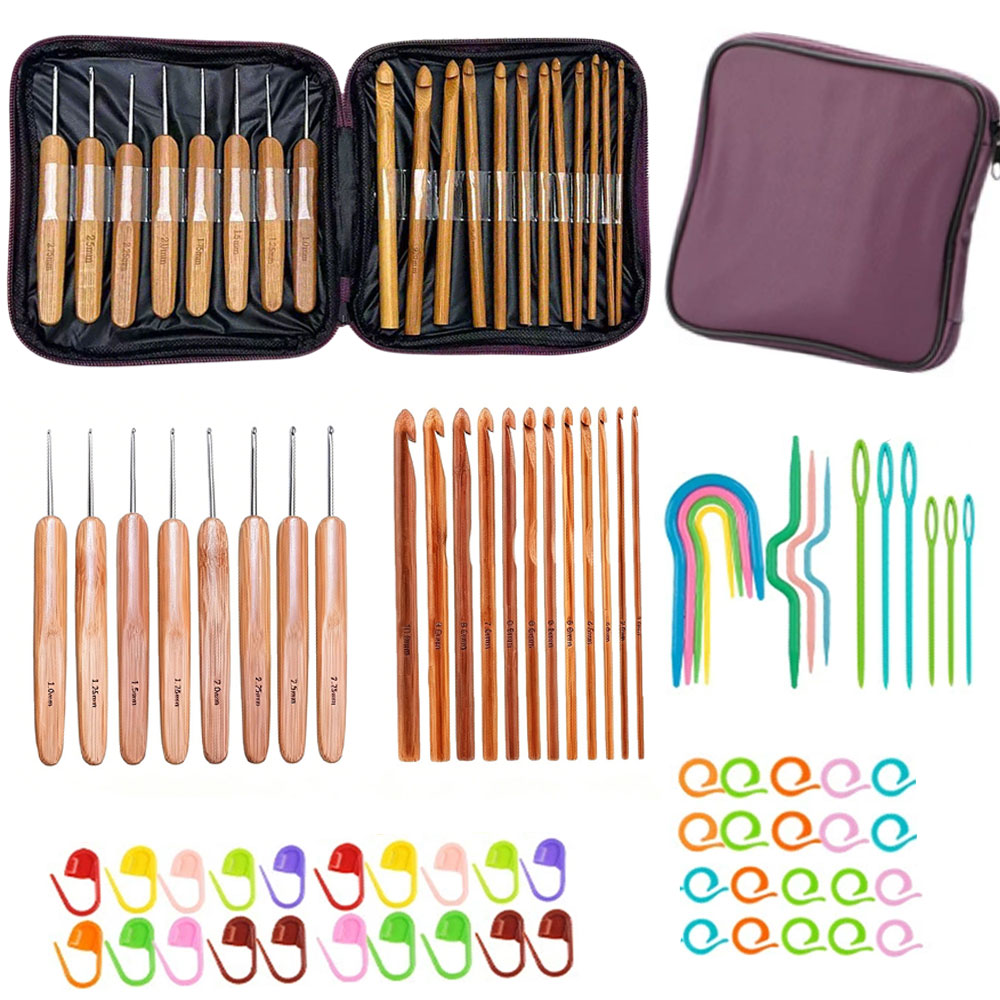 74개 대나무 코바늘 세트, 휴대용 보관 가방이 포함된 - Tool Set 리뷰 및 가격